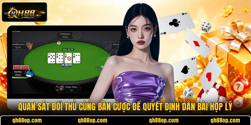 Quan sát đối thủ cùng bàn cược để quyết định dằn bài hợp lý